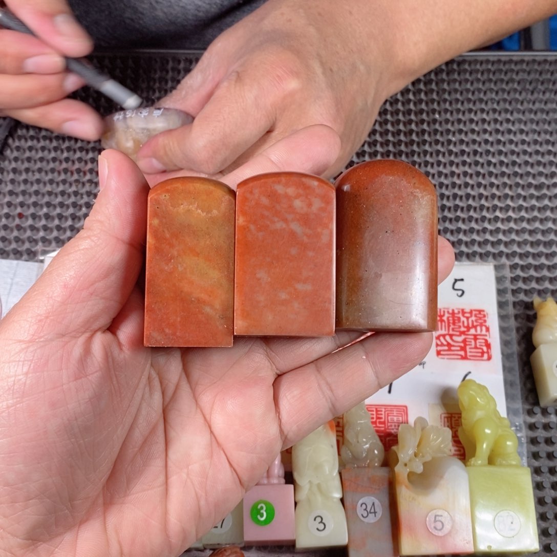 寿山石蛟****店3方一套包设计包刻