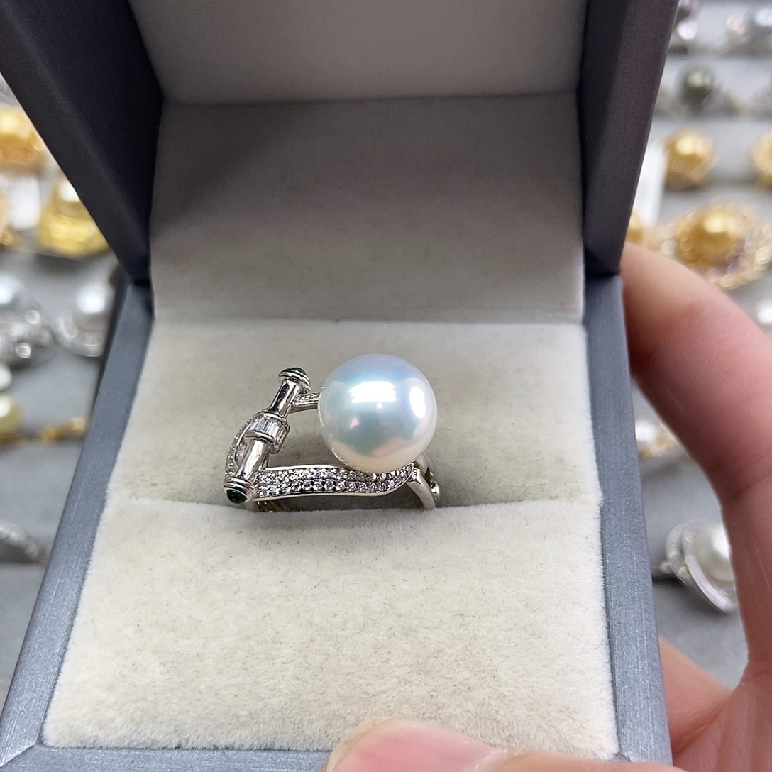 银S925镶嵌淡水珍珠戒指