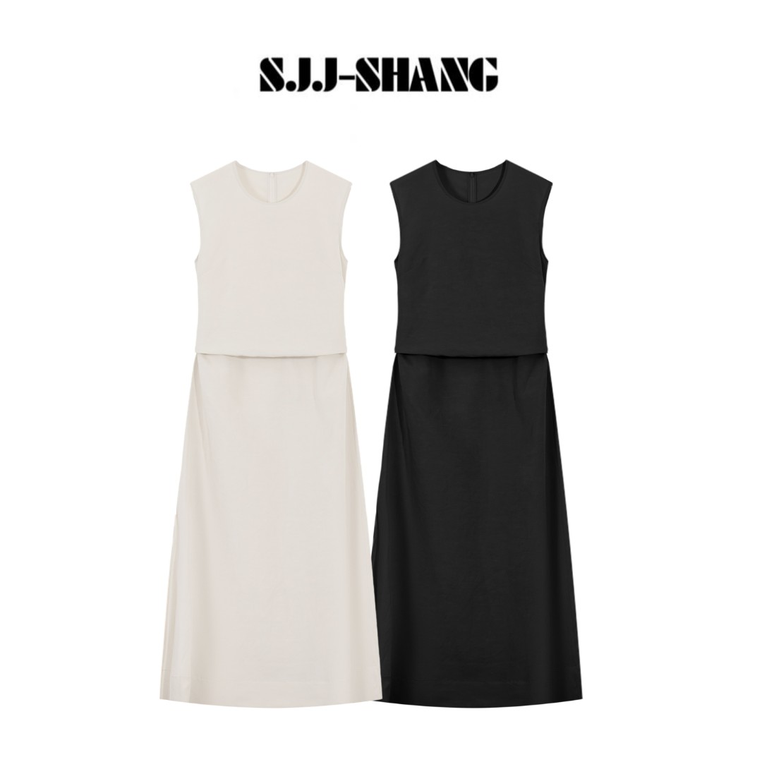 SJJ-SHANG【半岛之夏】25ss新款莱赛尔+亚麻设计感连衣裙q134855p