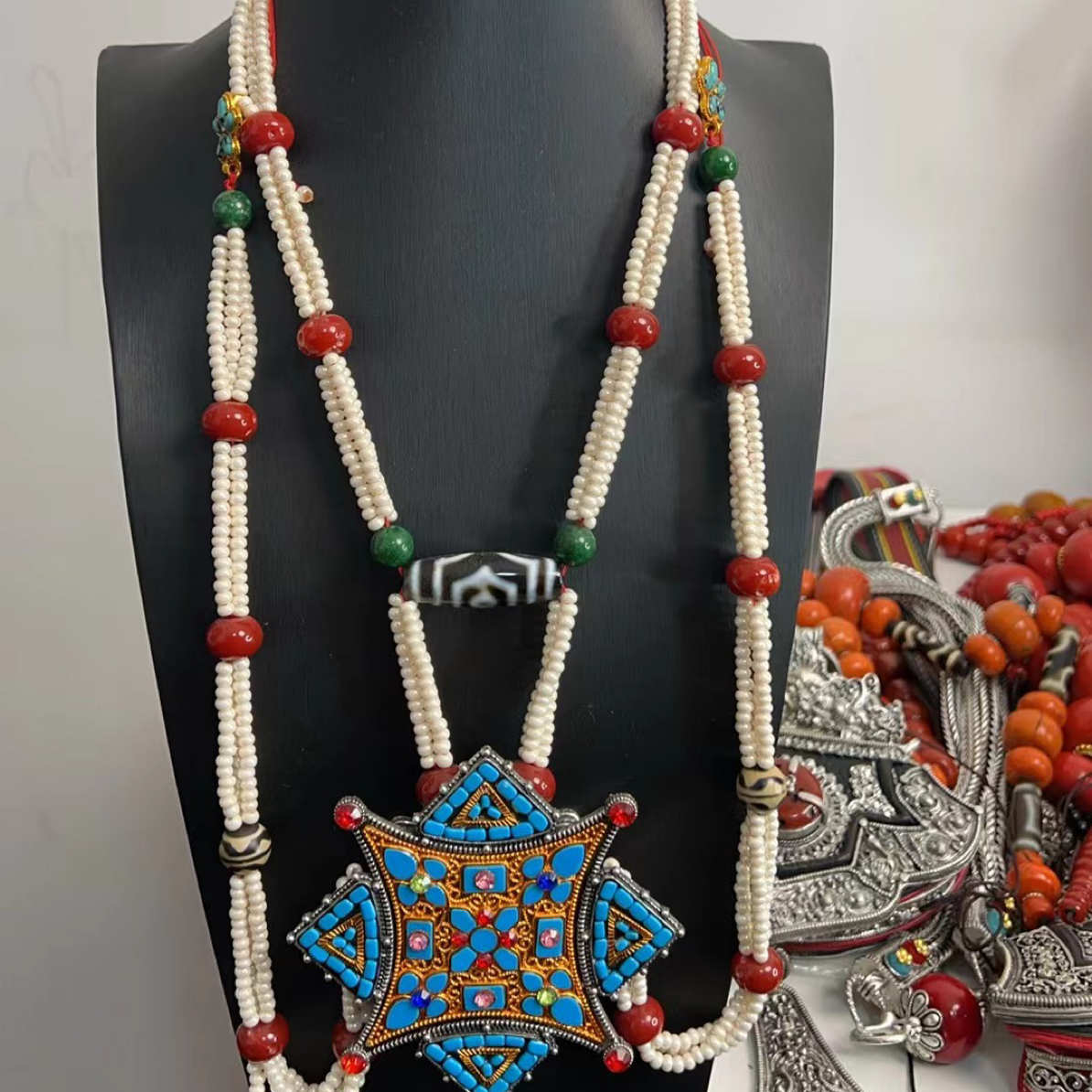 铜合金贝壳项链 桥生藏式民族风新款项链西藏林芝日喀则藏装配