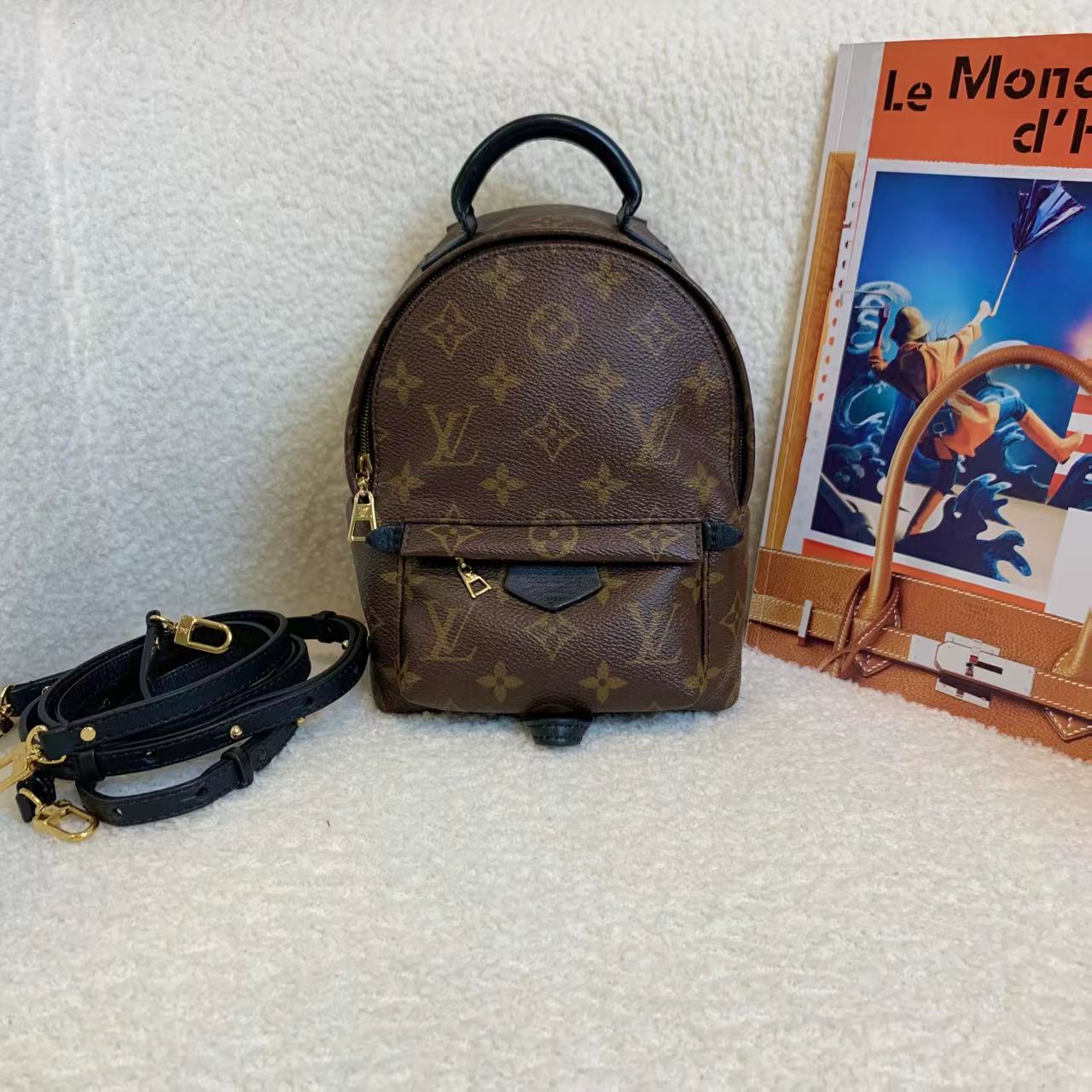99新 LouisVuitton/路易威登 壹臻/老花mini双肩包 16年 74618968
