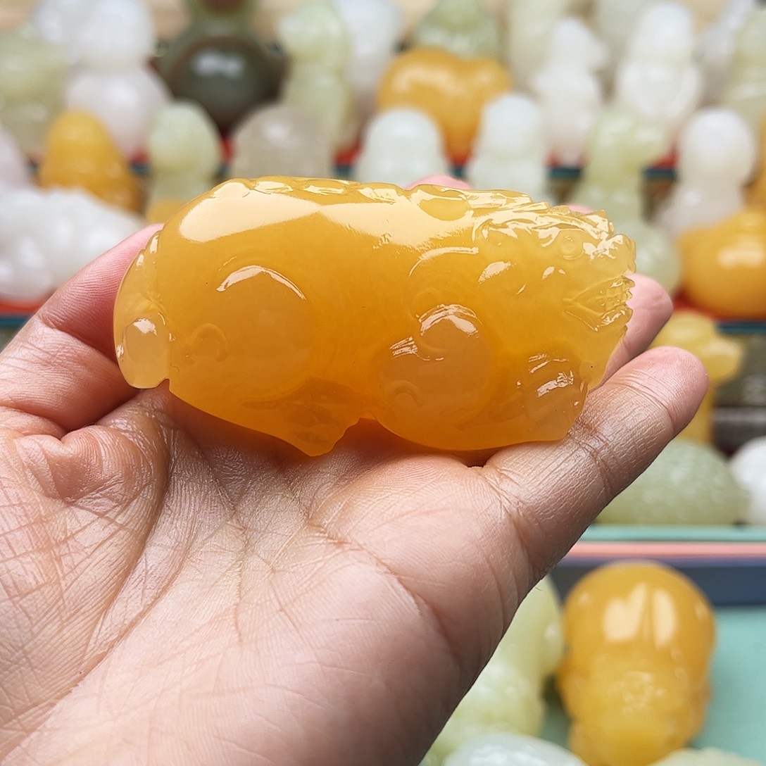 三***米石材貔貅手把材料