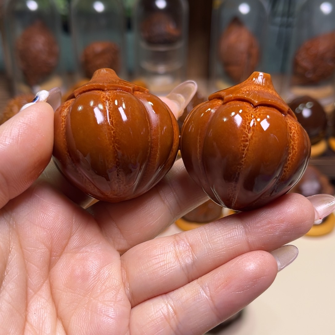 橄榄核把件瓶*大尺寸南瓜一对 四点三尺
