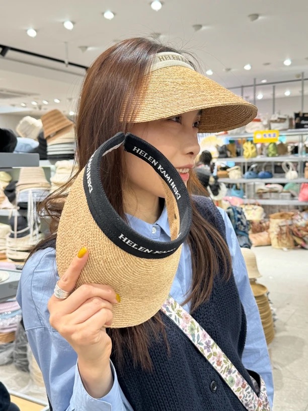 氛围感拉菲草防晒帽子