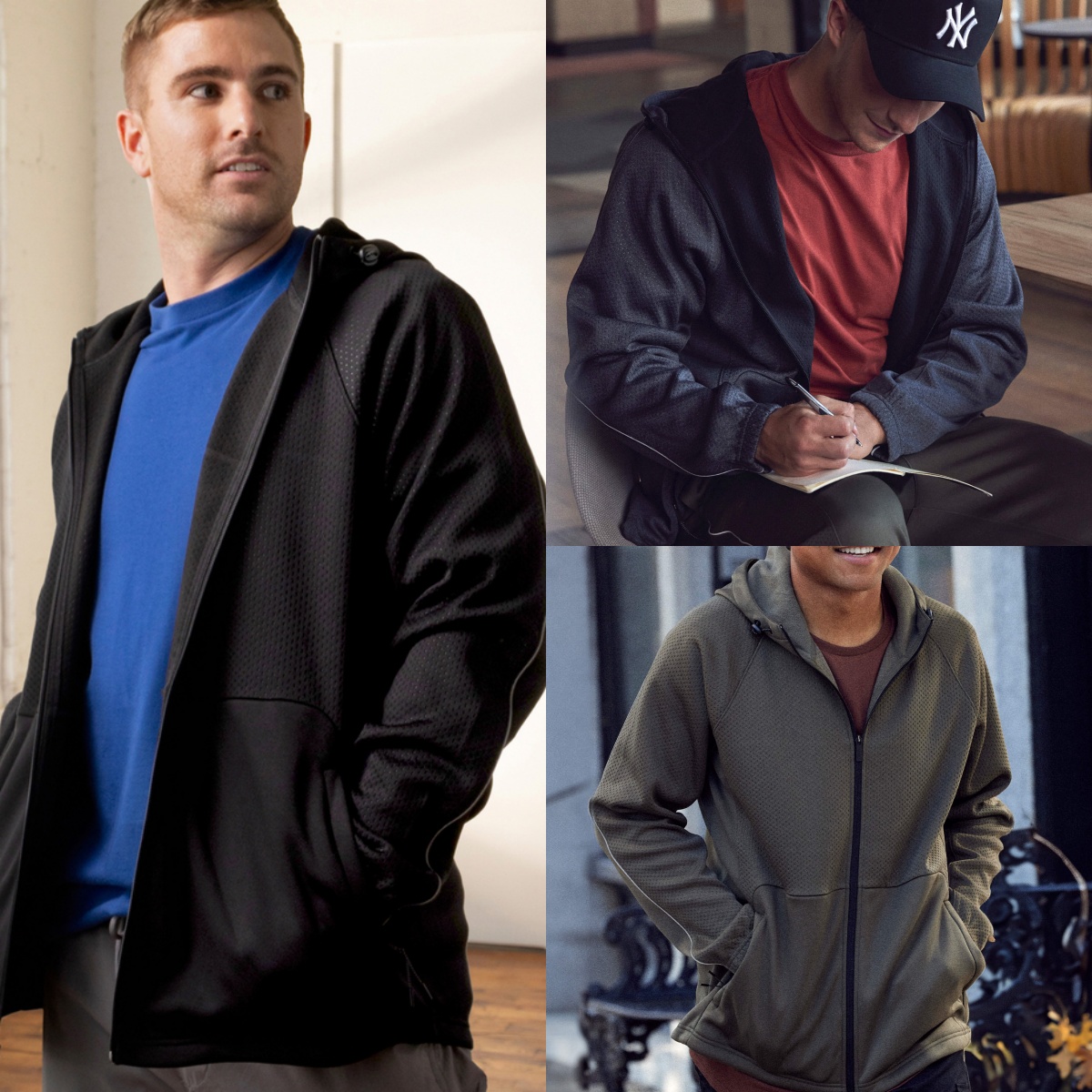 外贸男士加厚保暖弹力秋冬男士连帽卫衣户外运动休闲1262