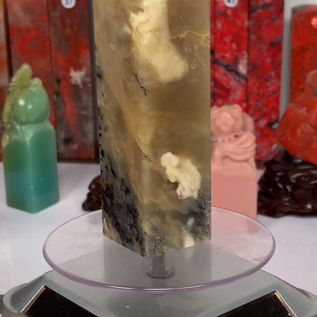 昌化石豆青冻泼墨彩