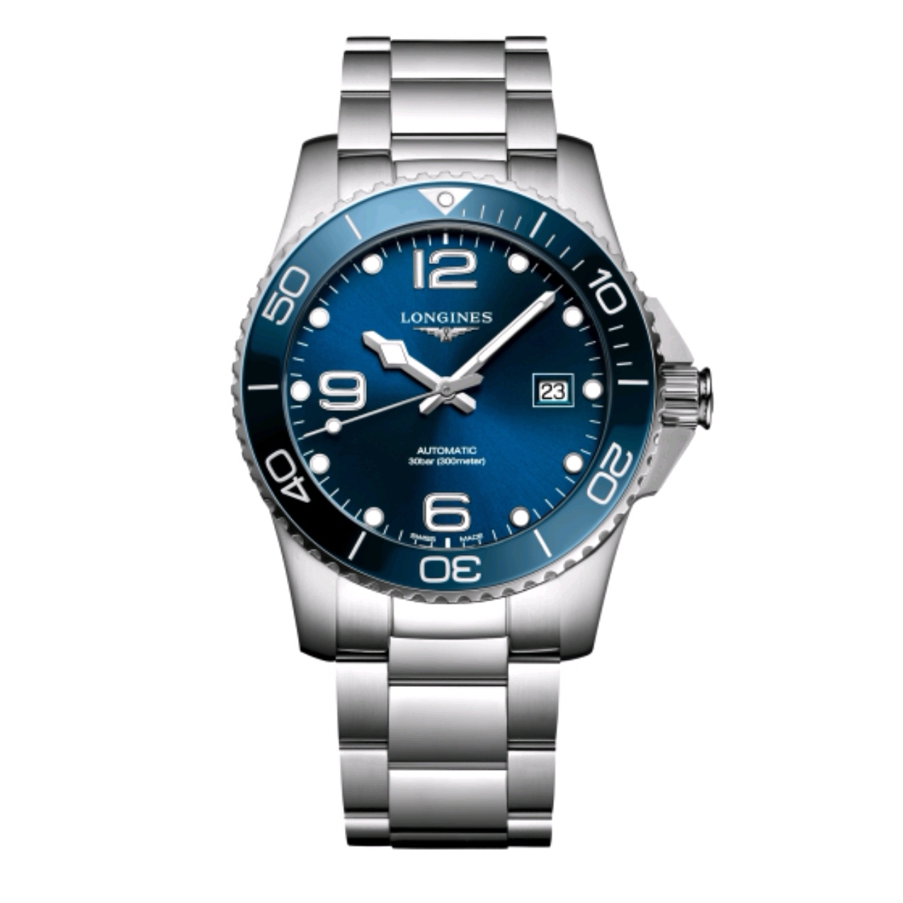 99新 Longines/浪琴 康卡斯 蓝色表盘41 单表
