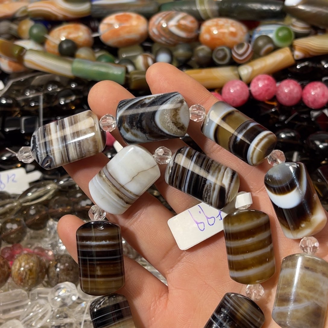 玛瑙/玉髓散珠千层玛瑙