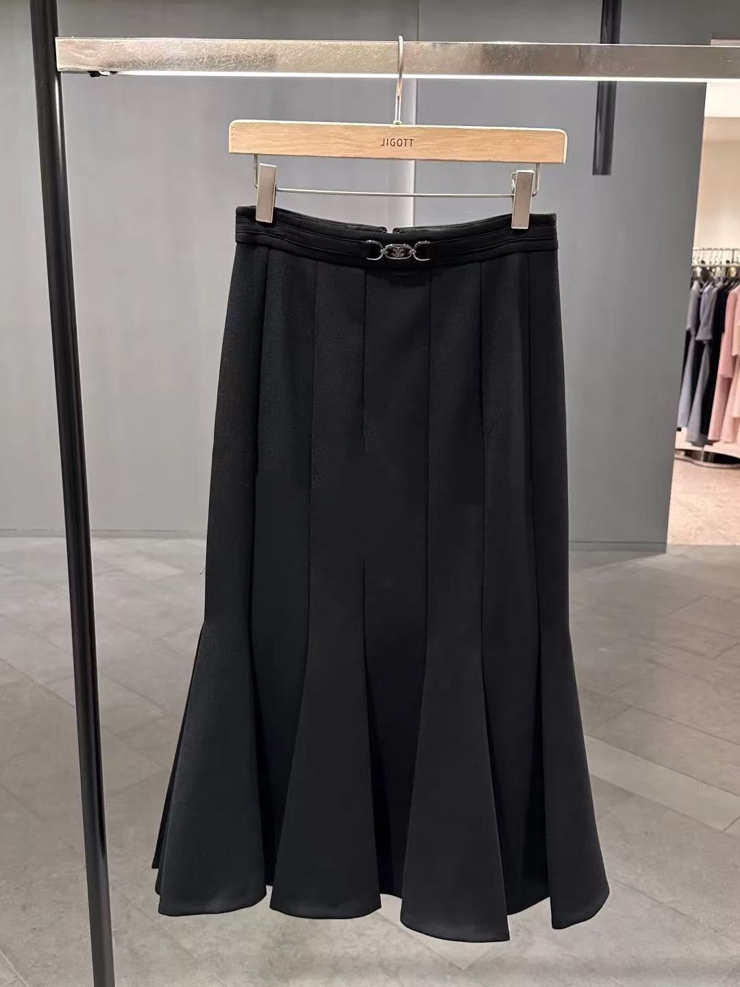 闪闪兒 元 JIGOTT【SK119】高腰半身裙复古鱼尾裙时尚百褶裙55038