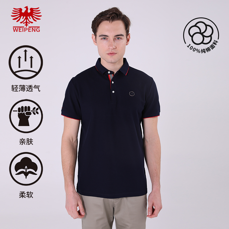 [商场同款]威鹏男士短袖polo衫25新款纯棉百搭休闲翻领t恤D22170