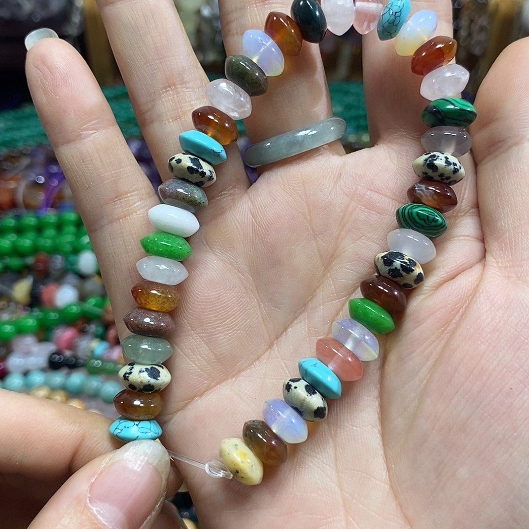 玛瑙/玉髓未镶嵌珠宝半成品多宝飞碟短款卡10mm
