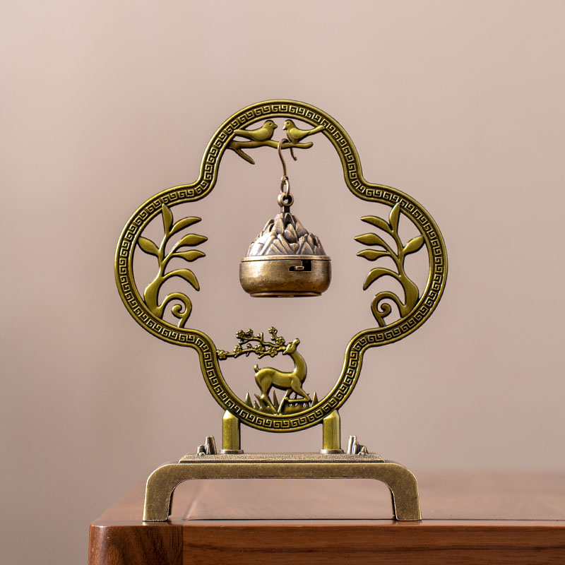 G075-一鹿升连小祥云盘香炉AB