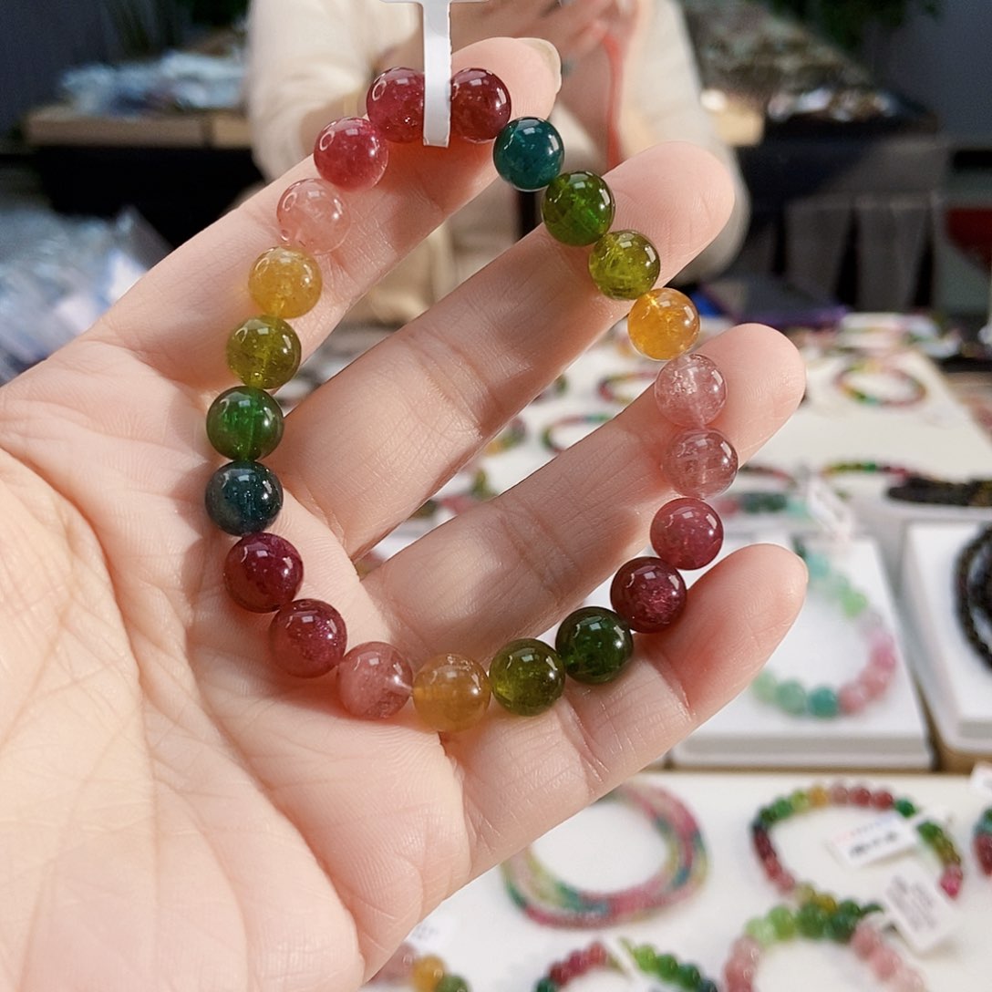 碧玺手链未镶嵌G2064单圈微色差发一