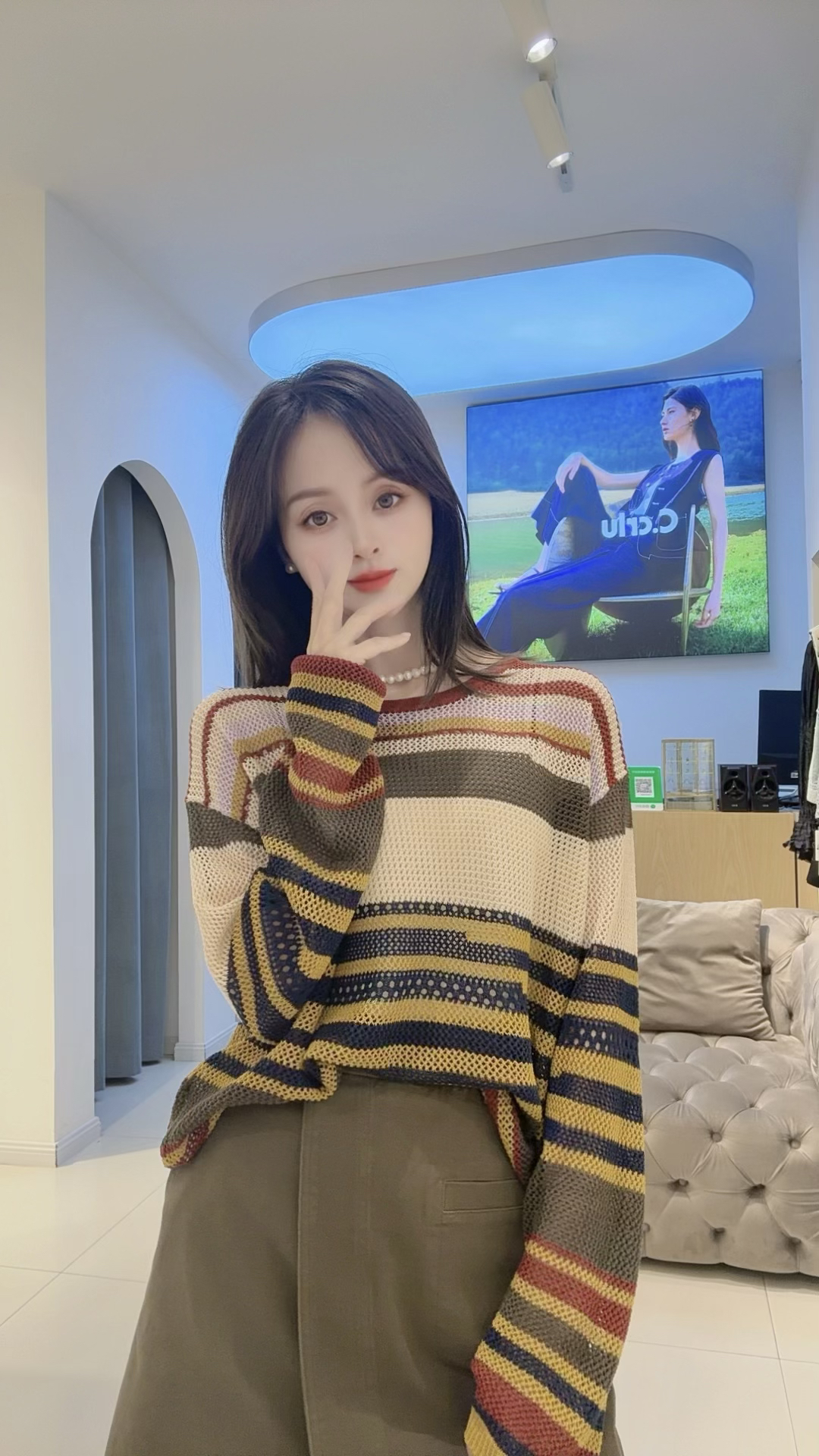 C.crlu可路莎 彩条毛衫 25秋新款