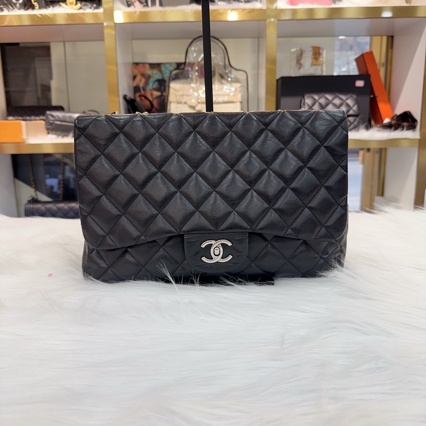 95新 Chanel/香奈儿 黑银CF jumbo，13开，单盖