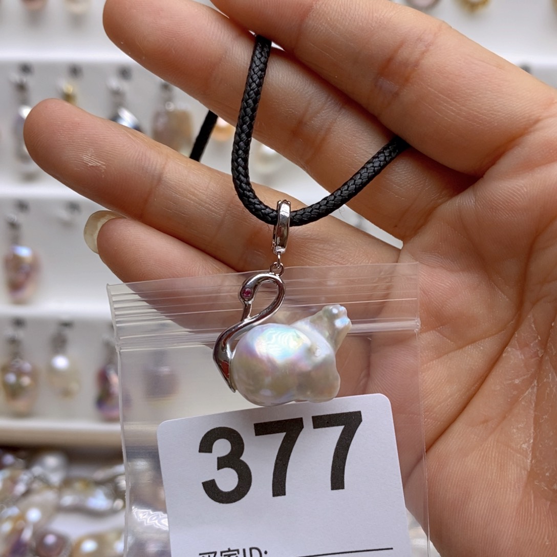 淡水珍珠颈饰银S925镶嵌377