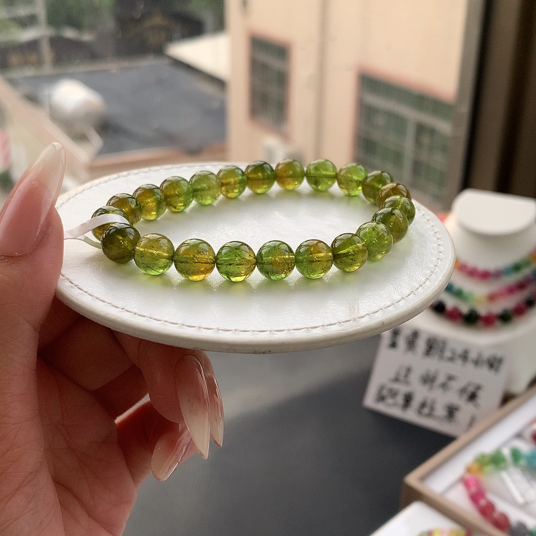 定制碧玺未镶嵌素圈青柠绿瓜