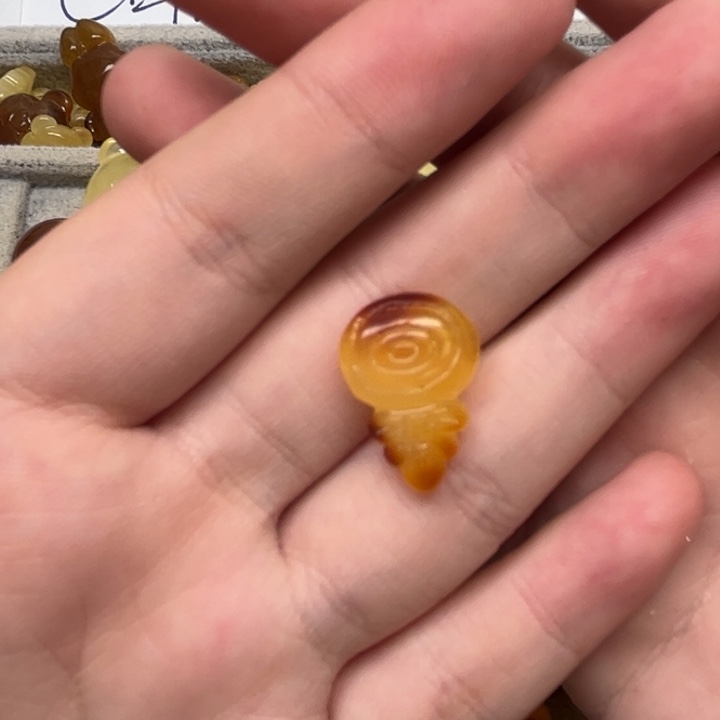 裸石琥珀未镶嵌青*?天然蜜蜡配件