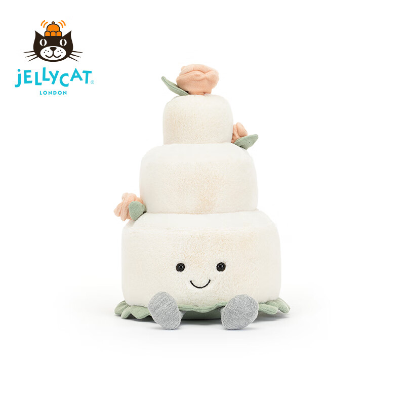 英国Jellycat趣味结婚蛋糕安抚玩偶毛绒可爱玩具婚礼毛绒情侣礼物