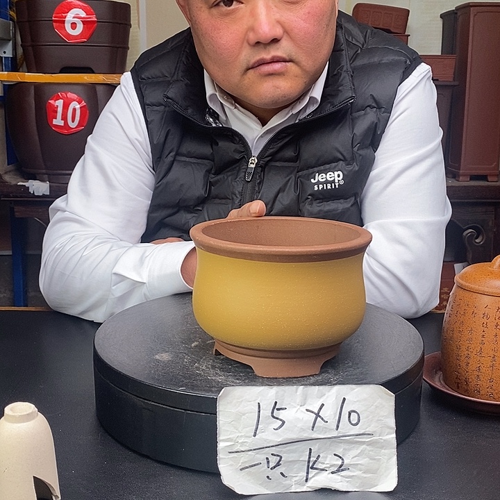 紫砂花盆货号一只K2