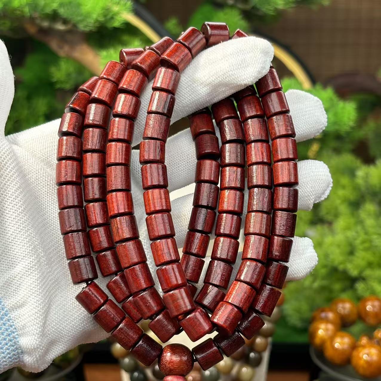 紫檀桶珠老料108颗脖挂【1129】