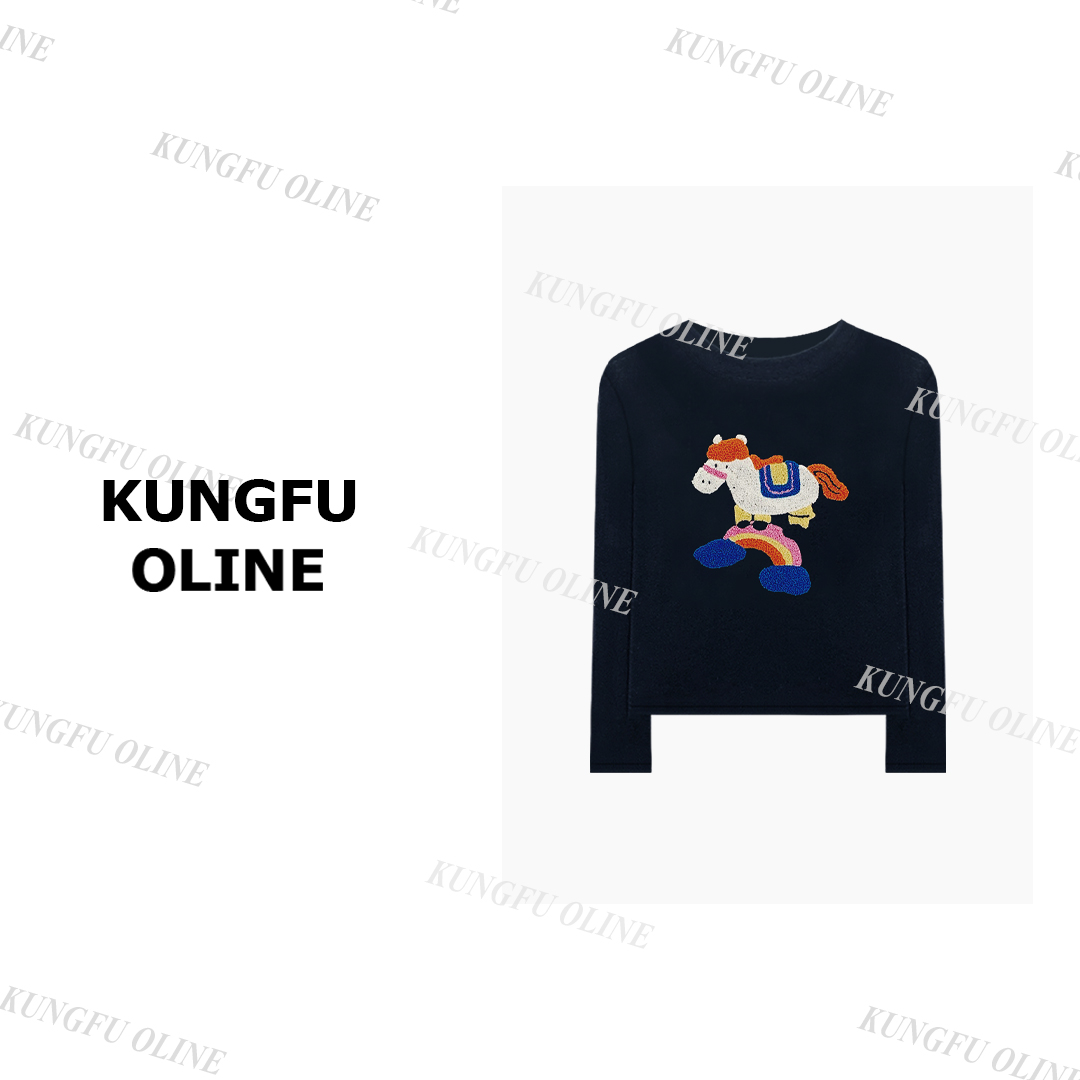 【桃桃】【彩虹小马】CT50-37秋冬秋季流光风羊毛流行印花T恤正肩