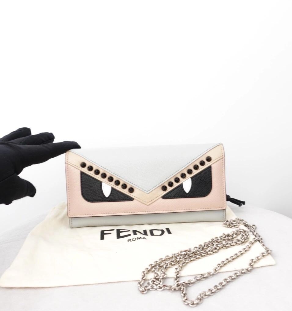 95新 FENDI/芬迪 拾锦奢品小怪兽链条包