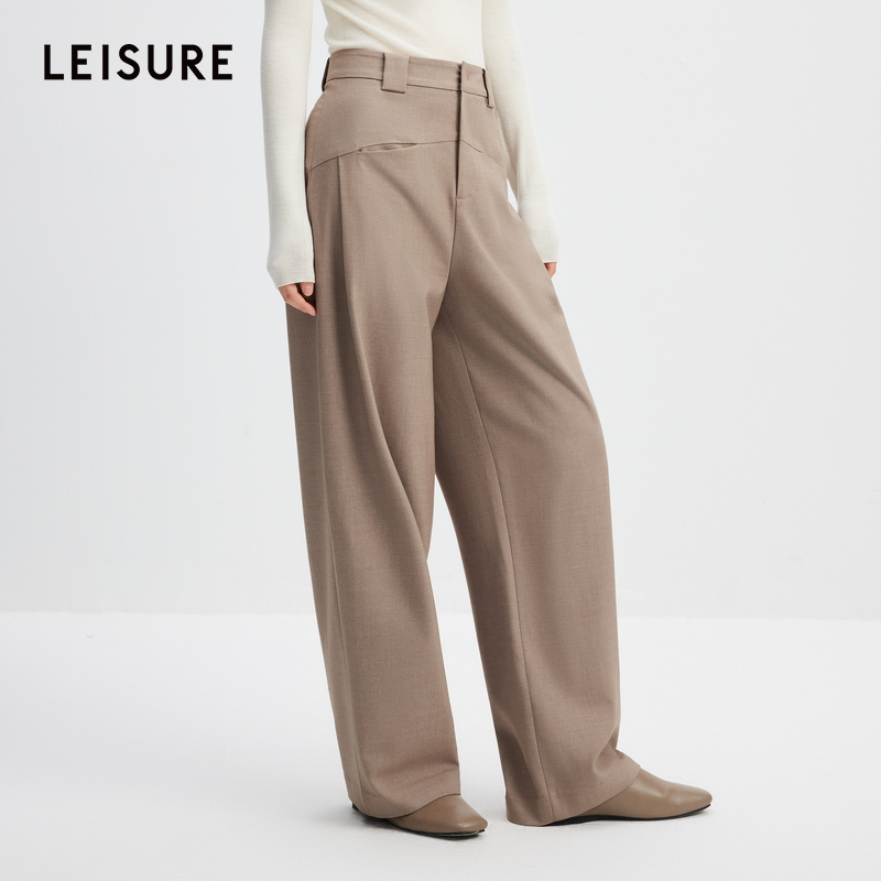 4033-L2431185K00三彩丽雪leisure立体解构分割线时髦高腰单dbq