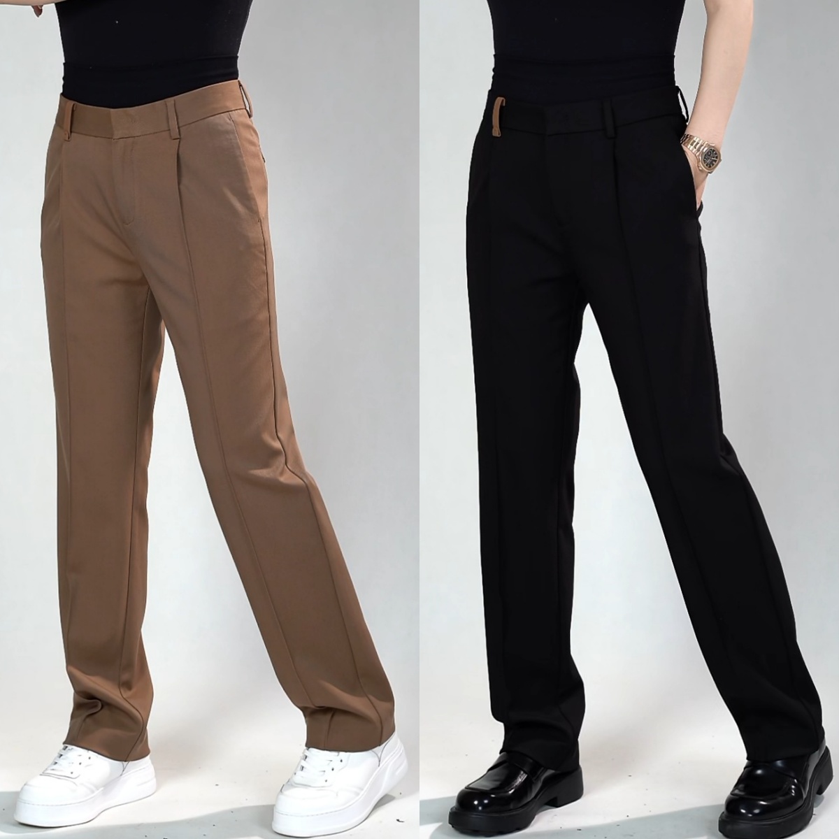 帝罗依男士羊毛莱赛尔料休闲裤9021秋季新款男装个性剪裁休闲裤