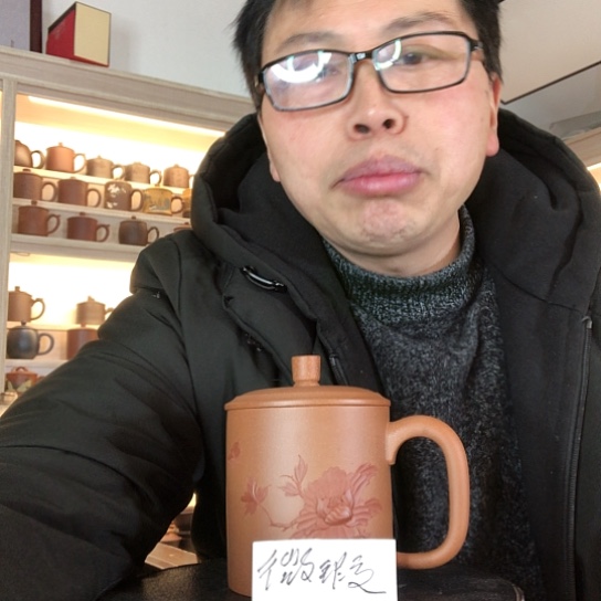 段泥茶杯花开富贵容量400