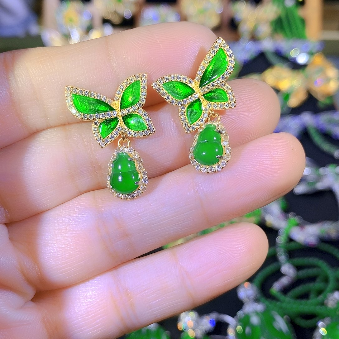 吊坠(不含链)银S925镶嵌翡翠