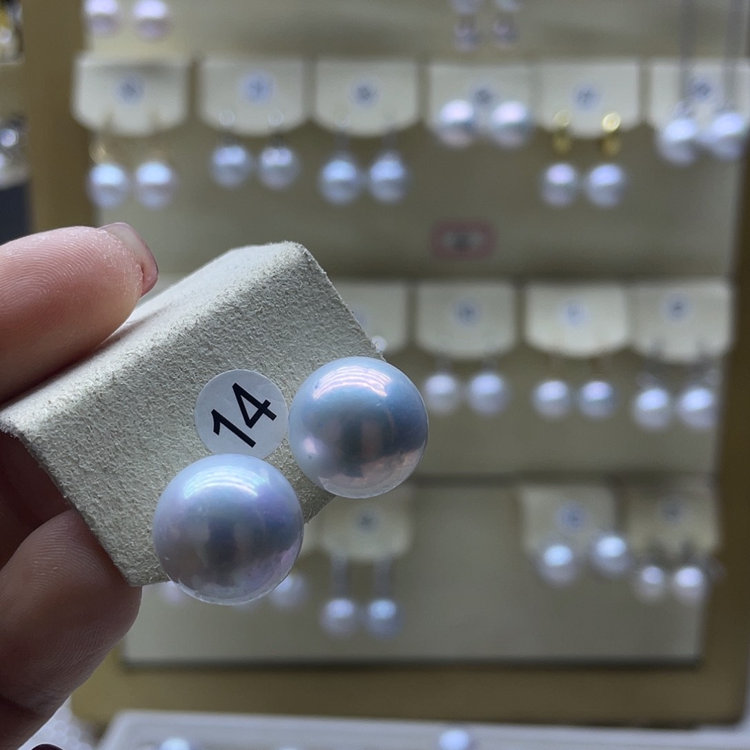 淡水珍珠耳饰银S925镶嵌