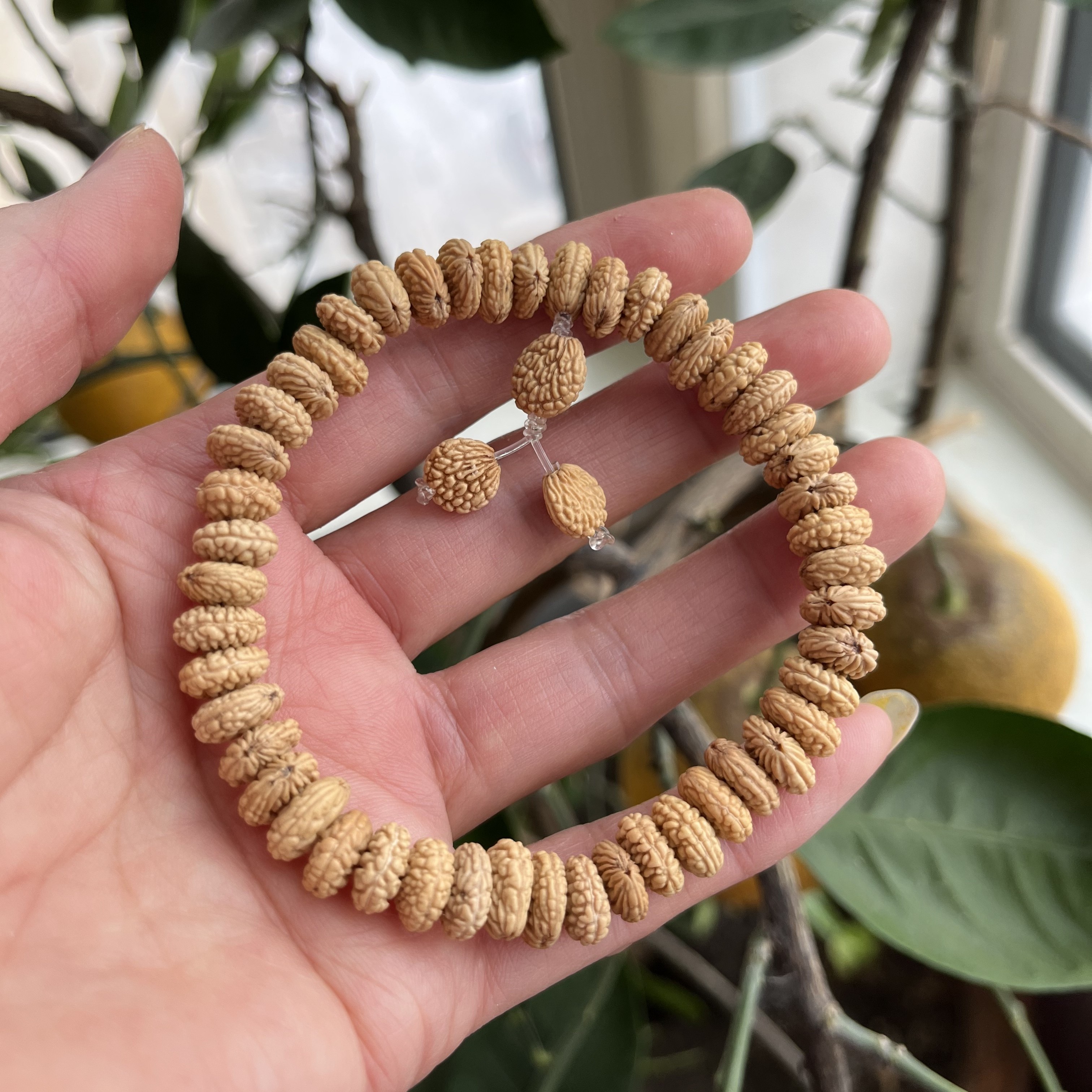 非金属木质手链 金蟾菩提子隔片手串