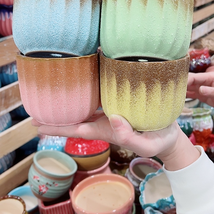 有孔，凑单福利满10元发货陶瓷多肉花盆！