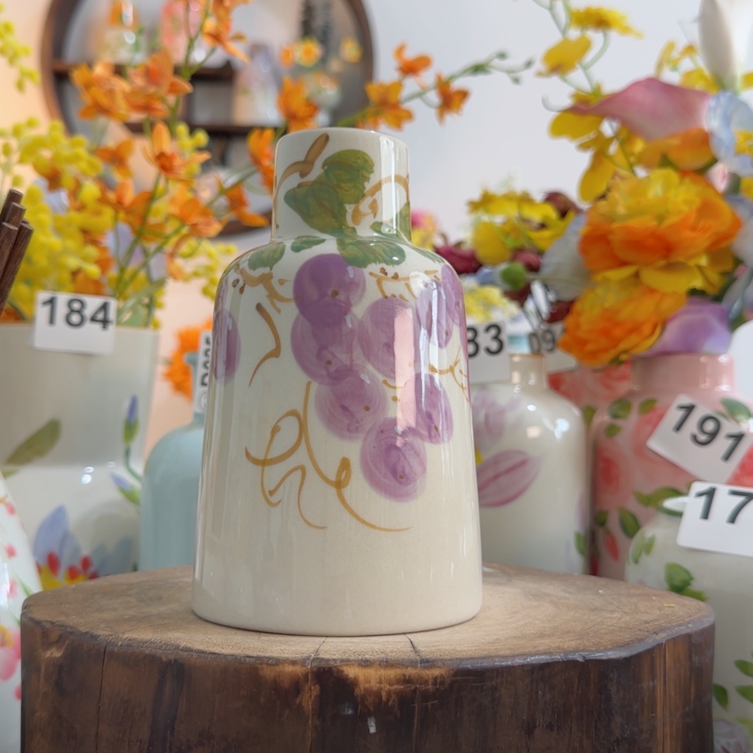 摆件景德镇手绘陶瓷花瓶摆件无孔