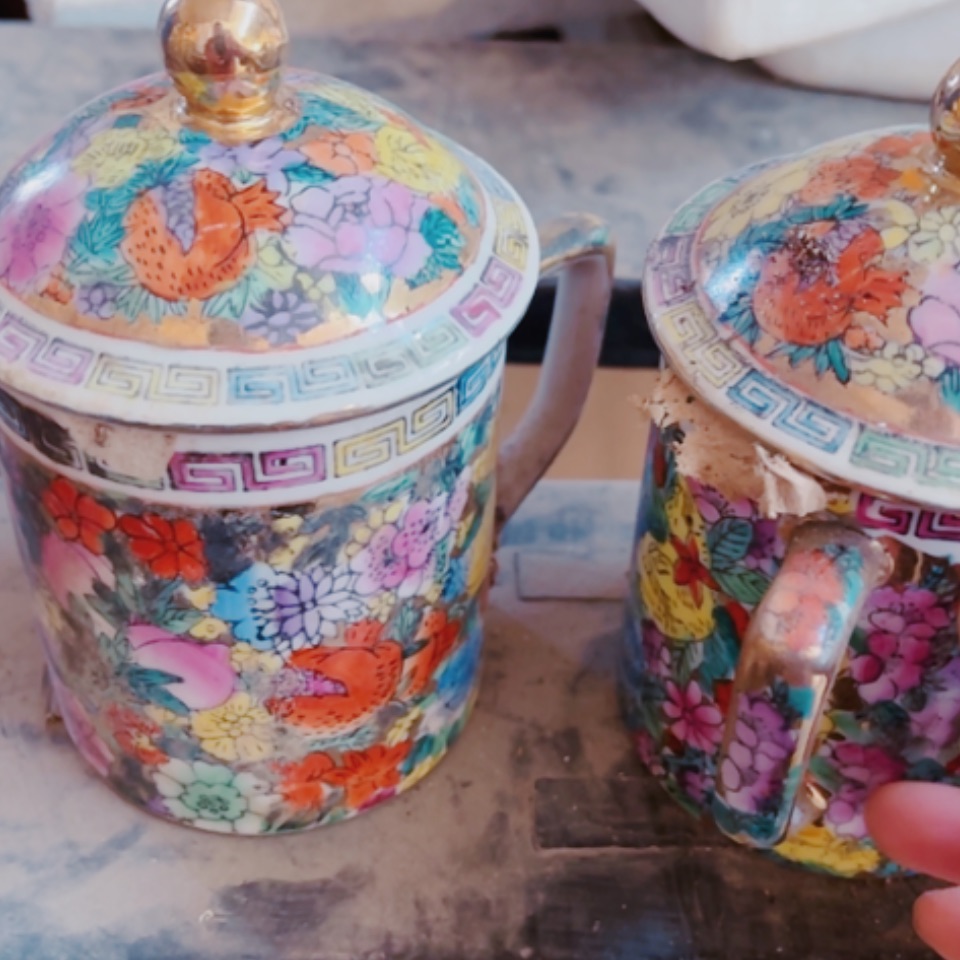 【闪购商品】紫砂茶盘昨****约金地杯子2个