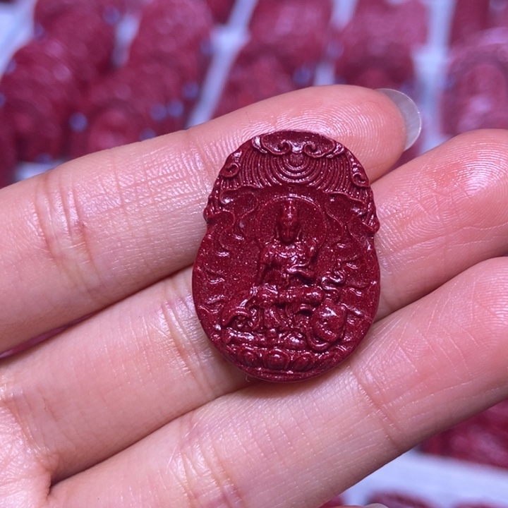 【闪购商品】天然辰砂红绳蛇本命佛吊坠