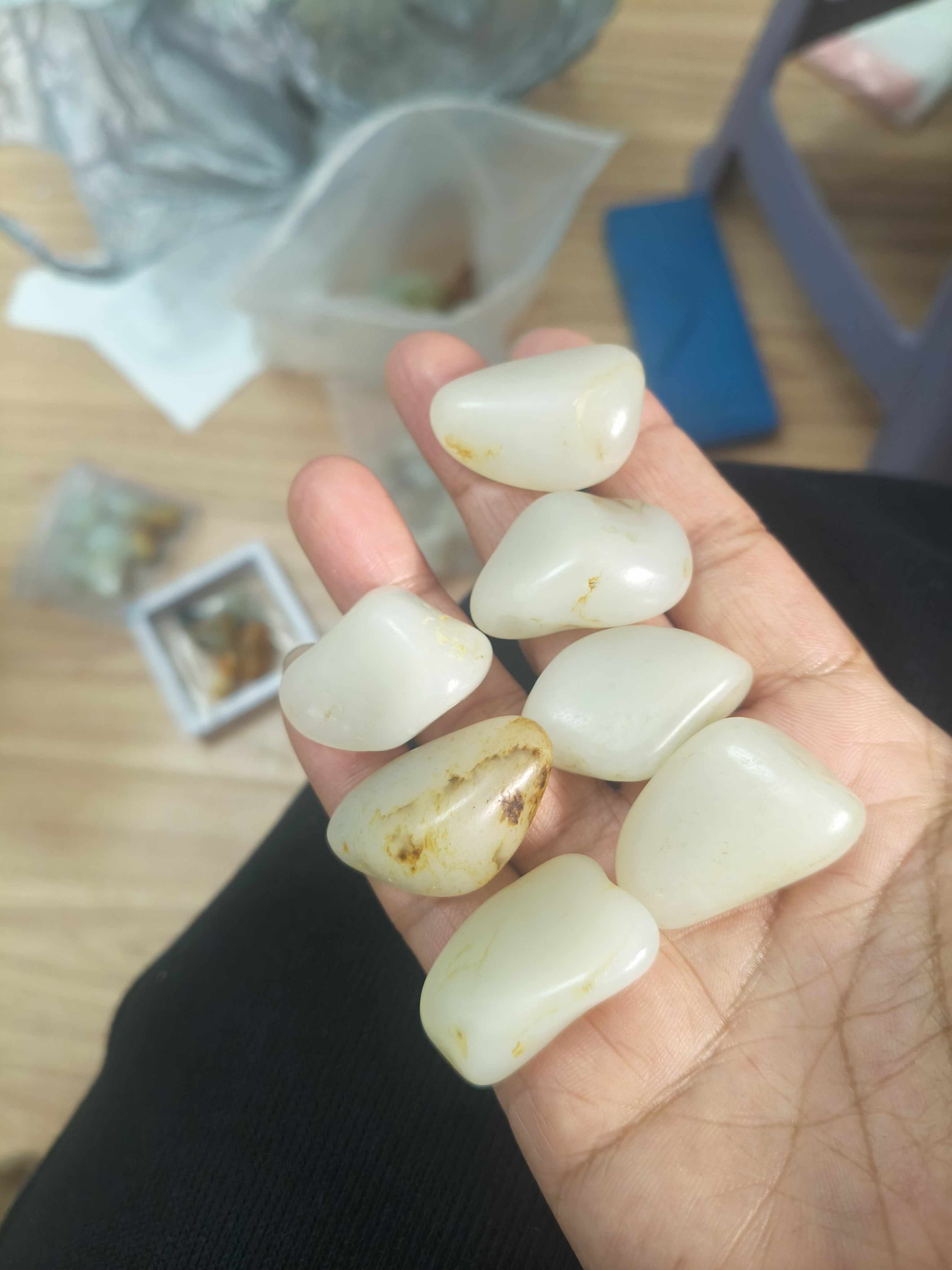 和田玉原石饱满圆润手链籽休闲百搭