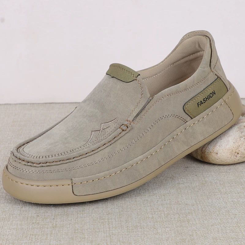 新款老北京布鞋男单鞋超轻软底时尚休闲布鞋加肥防滑一脚蹬帆布鞋