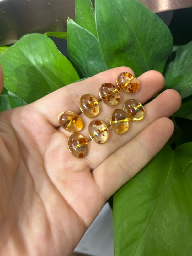 琥珀蜜蜡 花珀10×14蛋面颜色多样性发货拍一发一