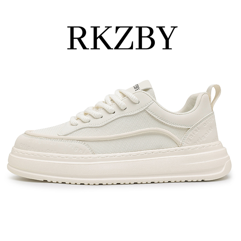 RKZBY男鞋小白鞋夏季透气薄款轻便潮鞋时尚百搭厚底休闲板鞋男款