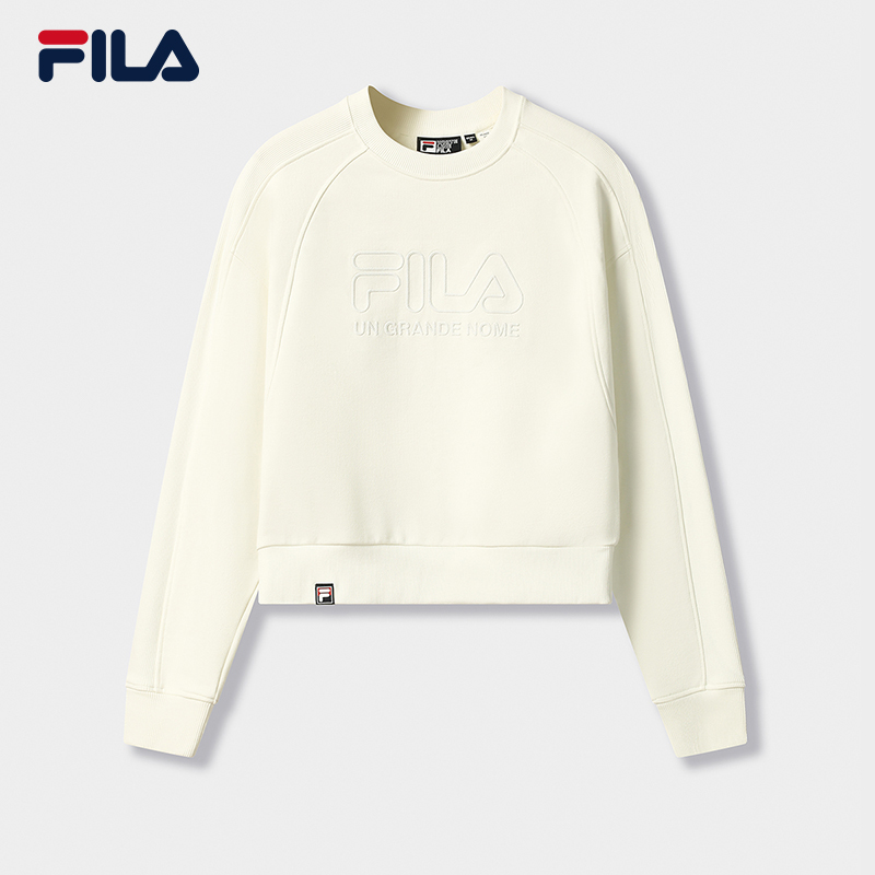 Fila/斐乐2025新款女士运动内搭长袖圆领套头衫F11W549207F