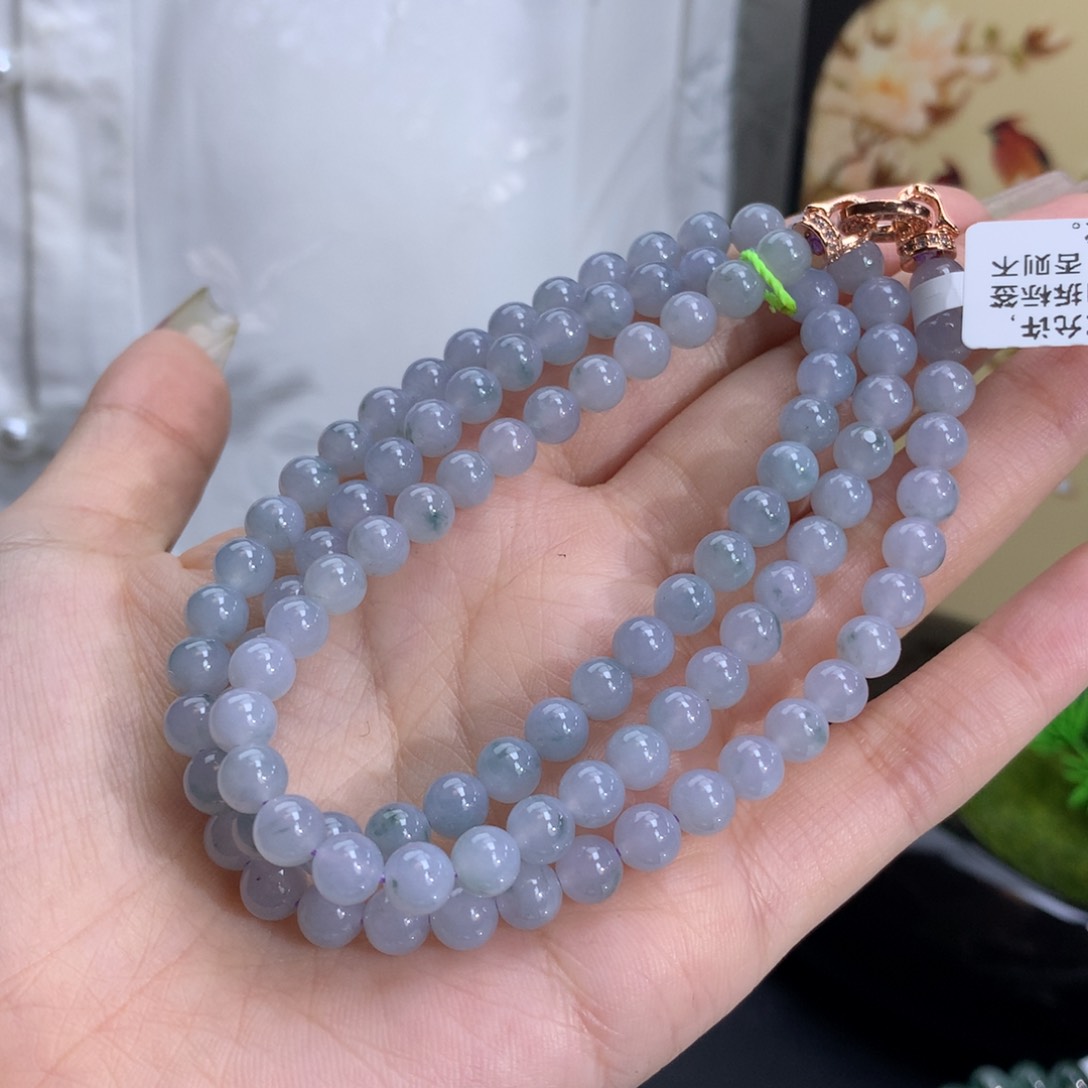 翡翠手链未镶嵌卡6.0冰润胶紫飘蓝花