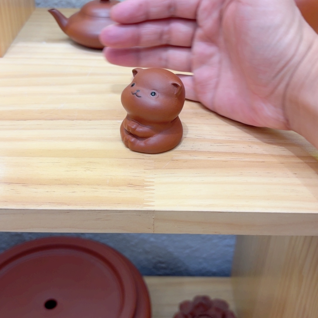 茶壶紫砂茶宠猫……