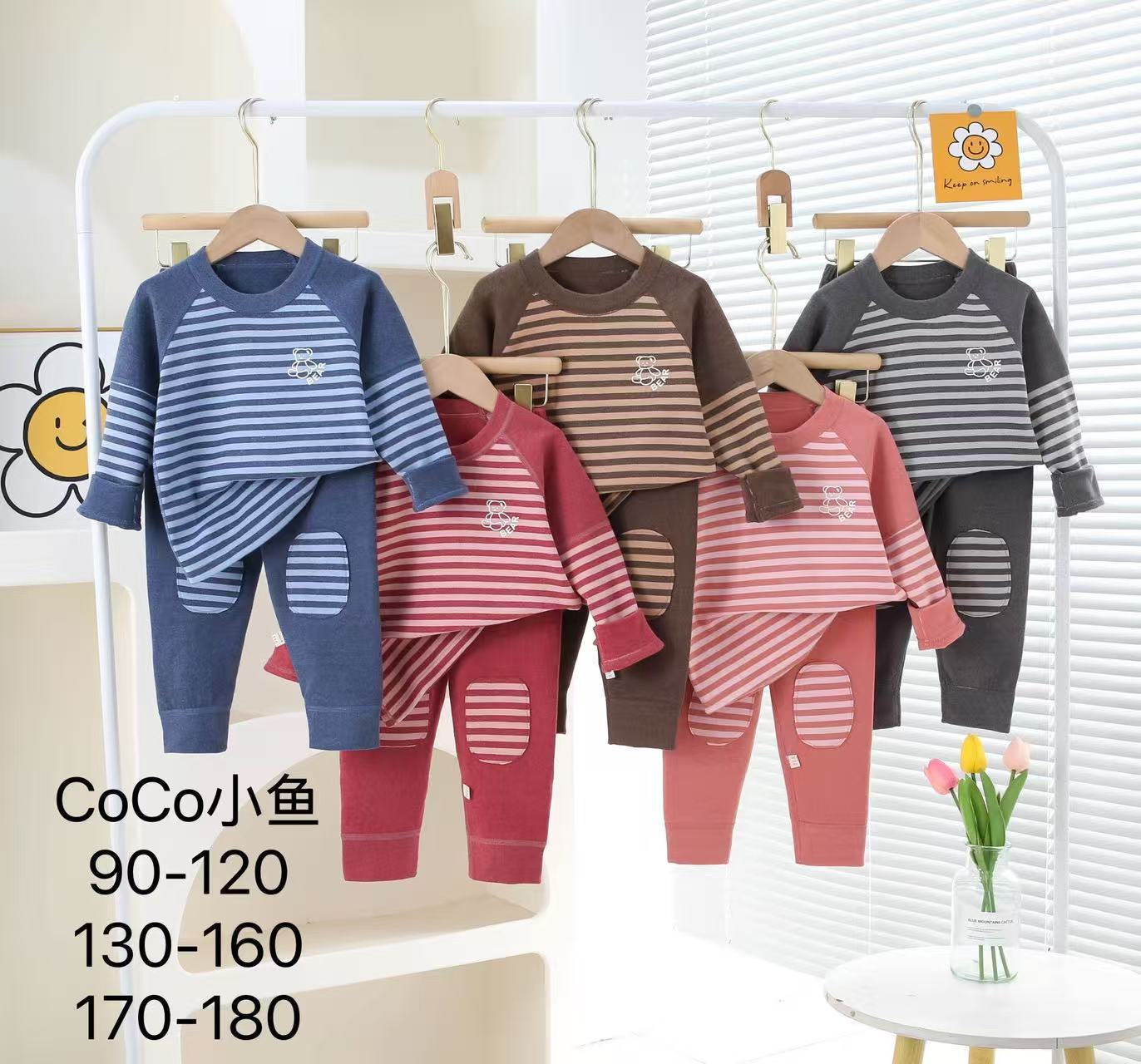 除螨女秋衣裤民族风男童睡衣保暖春秋吸汗