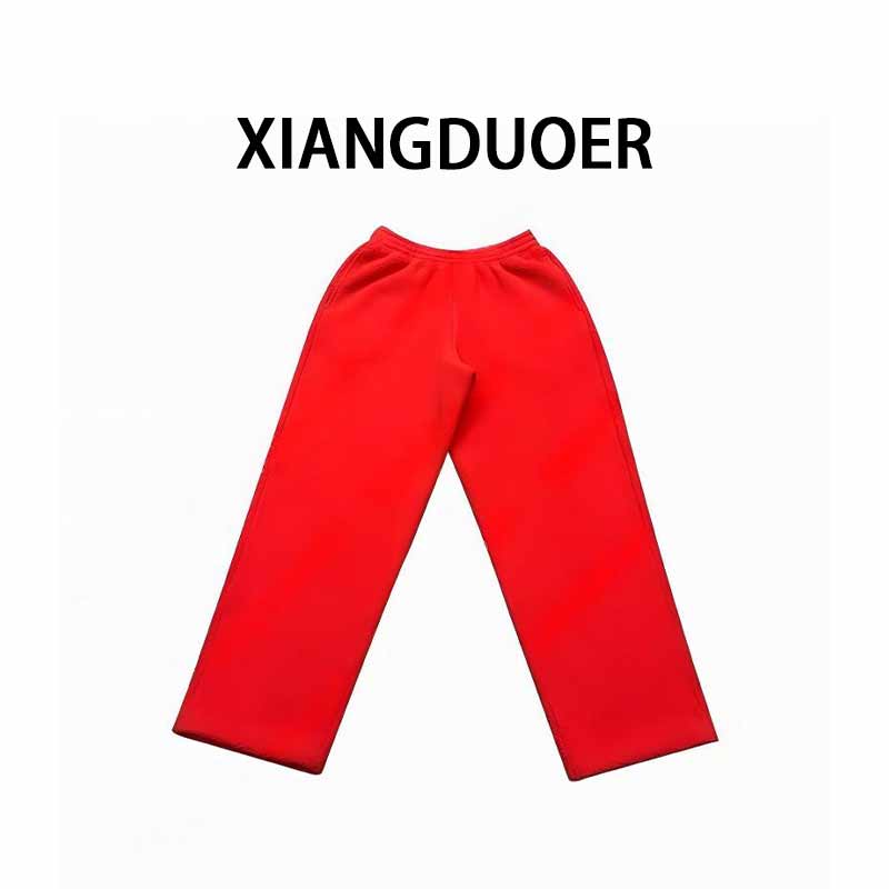 香朵儿【简单美好】时尚简约百搭卫裤粒绒松紧腰可收口直腿新年裤