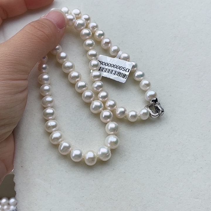 淡水珍珠未镶嵌颈饰卡8➕极光澳绿➕金属光