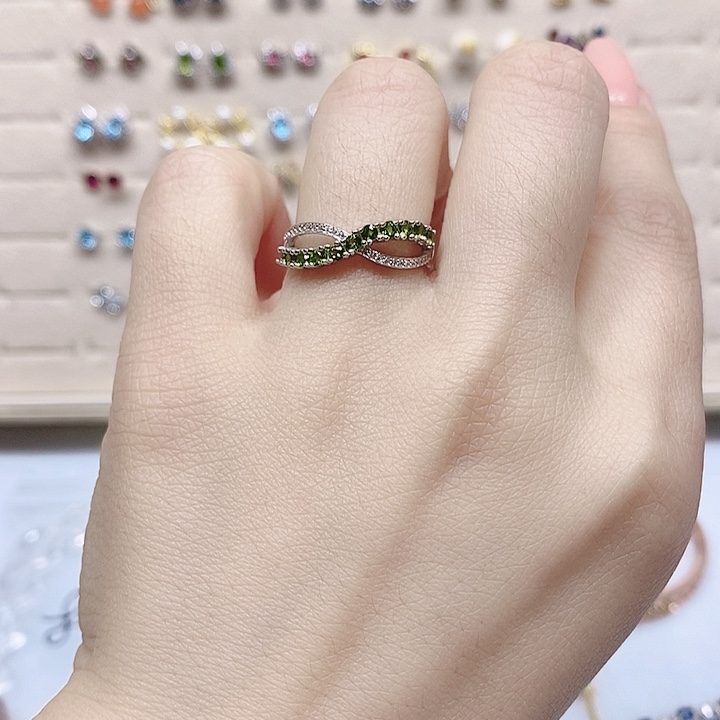 透辉石戒指银S925镶嵌