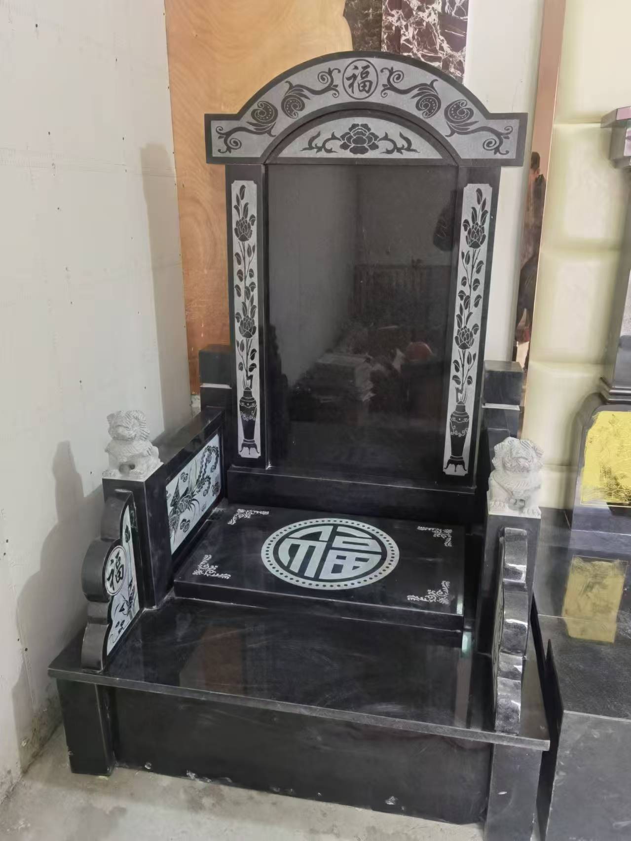 天然花岗岩组合墓碑适合农村户外