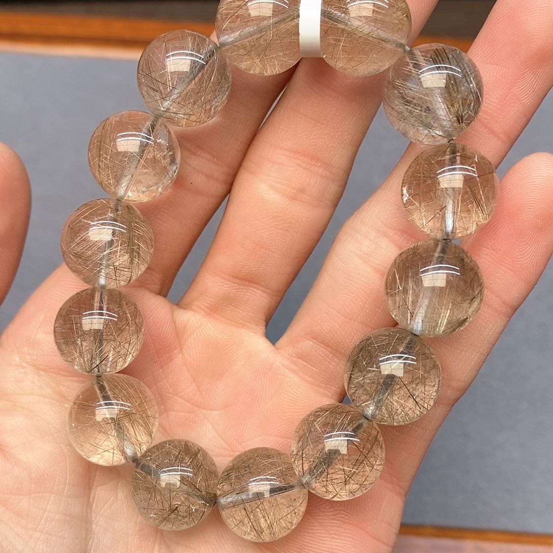 水晶手链未镶嵌7银发14mm